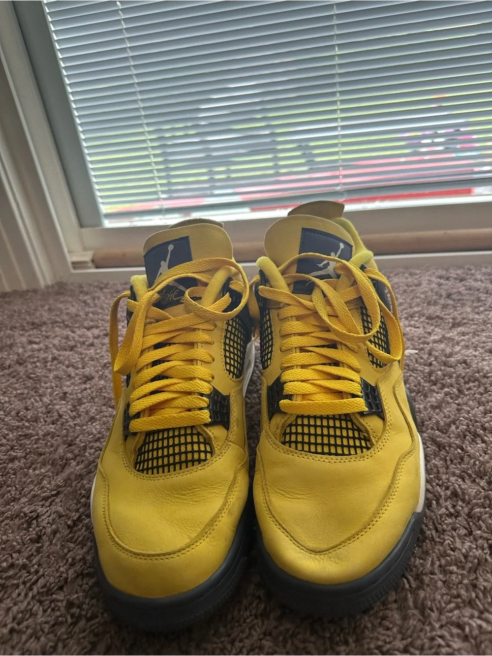 Jordan Yellow and Gray Retro High-Top Sneakers